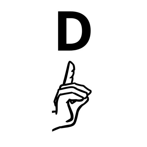 D en alfabeto dactilologico